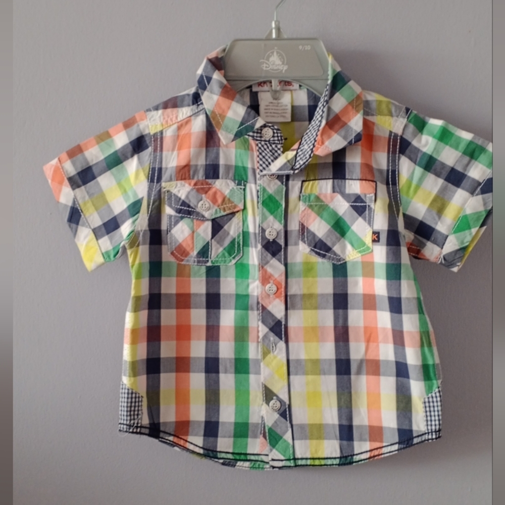 Krickets Red and Orange Plaid Button Down Shirt